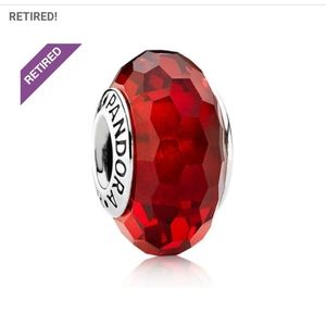 Pandora Fascinating Red Faceted Murano Glass